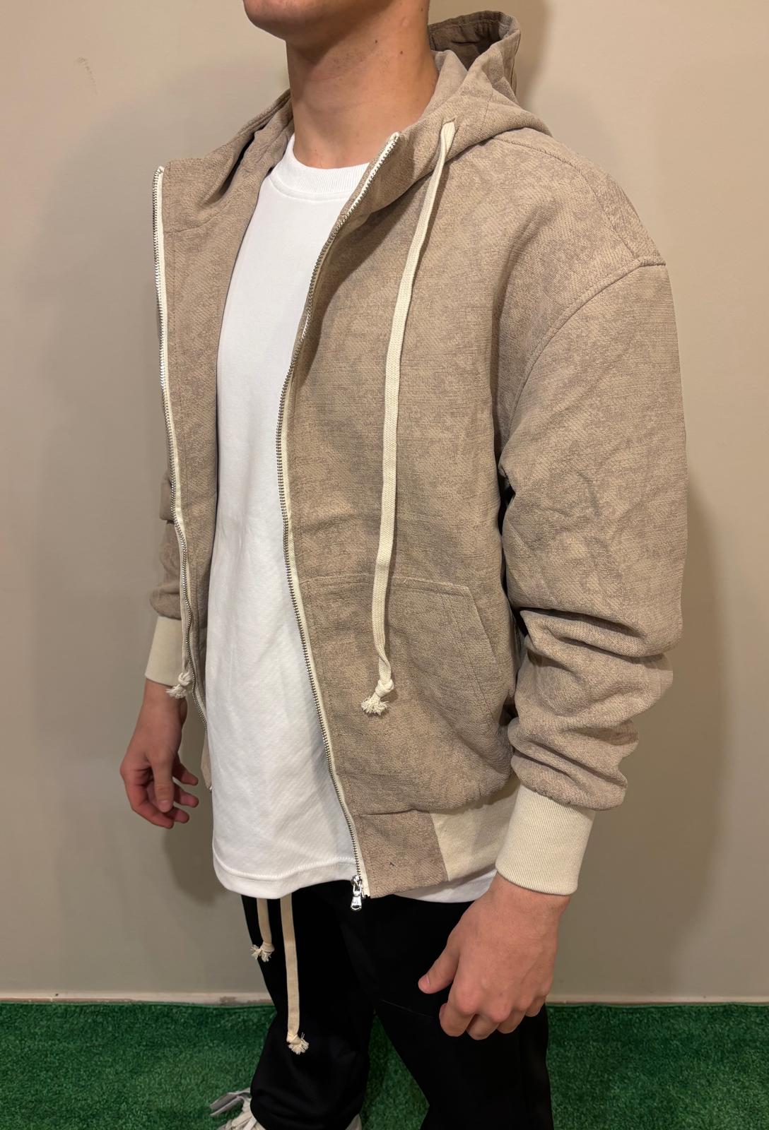 Felpa Beige con Cappuccio
