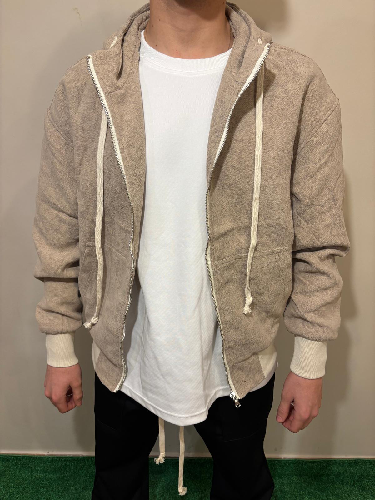 Felpa Beige con Cappuccio